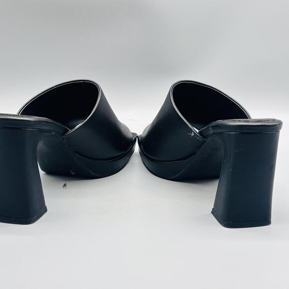 Jeffrey Campbell Shoes Womens 6 Black Platform Caviar Mules Heels Square Toe - Picture 8 of 12